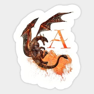 Drachen Buchstabe A Sticker